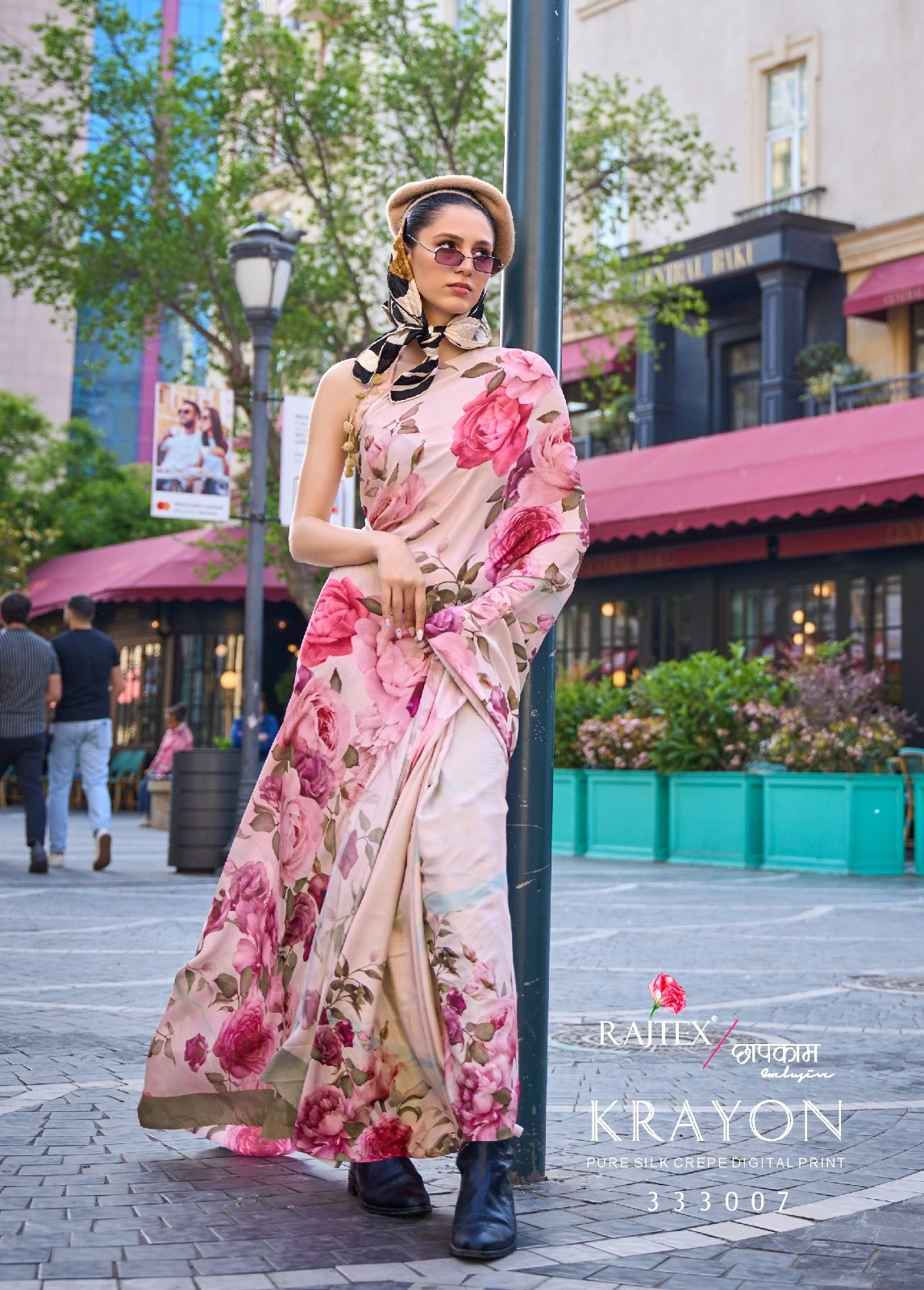 Rajtex Krayon Silk Crape Wholesale Fancy Saree Catalog — Wholesale Sarees, rajtex wholesale from Surat - Gallery Image 3